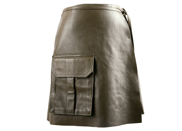 HIGH QUALITY LINE -Leather Mini Wrap Skirt 이태리 리얼램