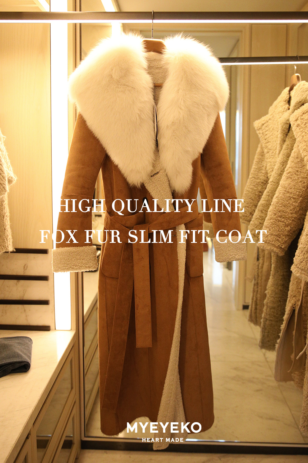 HIGH QUALITY LINE - FOX FUR SLIM FIT COAT (~Reorder 1/9 발송 예정)