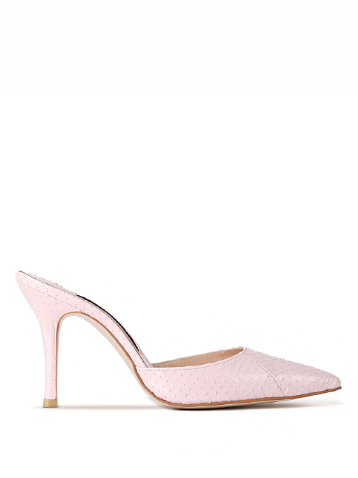 VEVERS MULES - COOL PINK SNAKESKIN