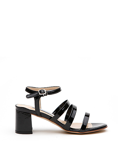 Carrie glittered leather sandals (5cm,6cm,7cm,8cm,9cm) (블랙)