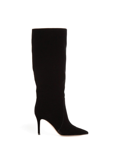 SUZAN KNEE HIGH BOOTS - BLACK SUEDE