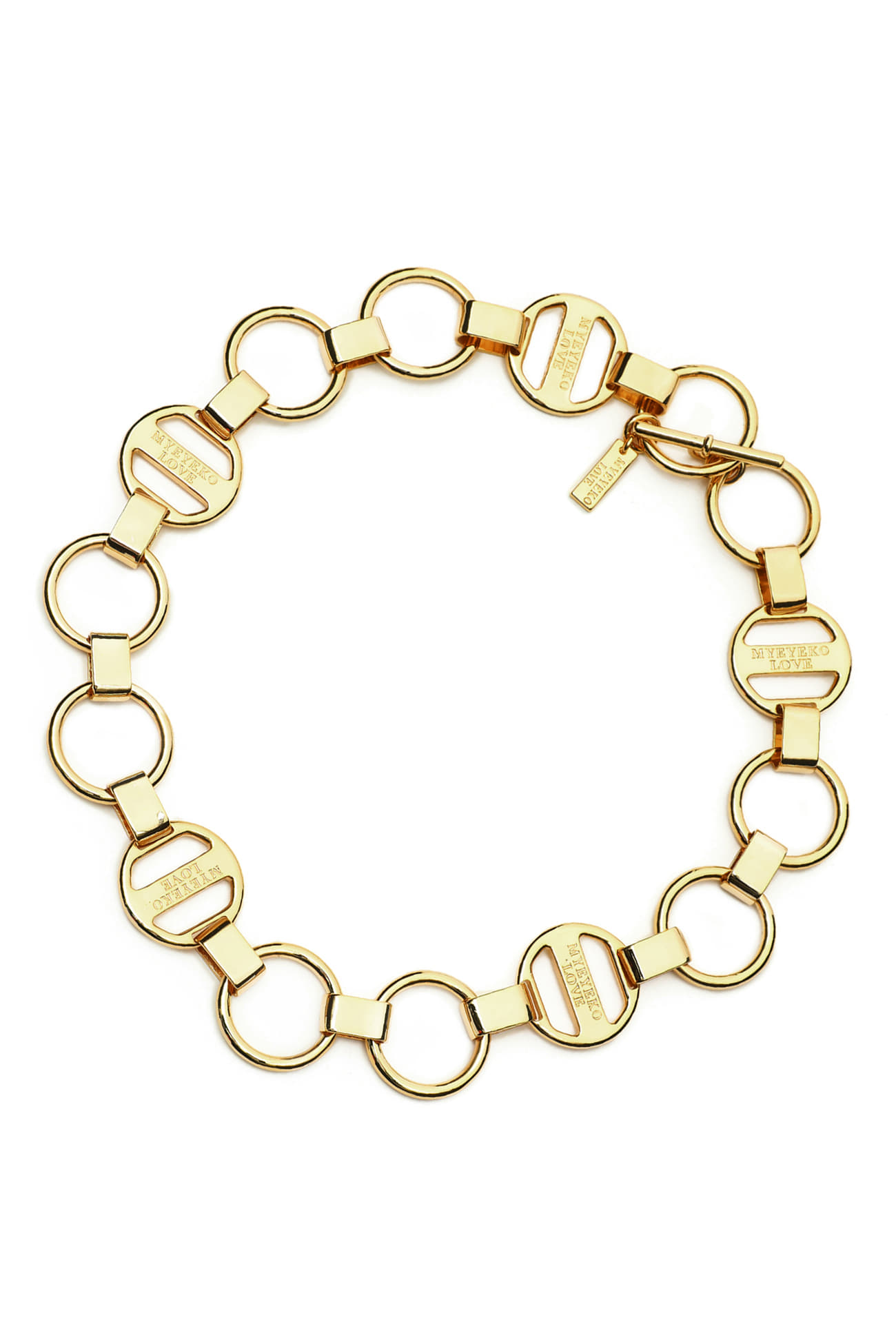 MYEYEKO Logo Love Chain Necklace Gold