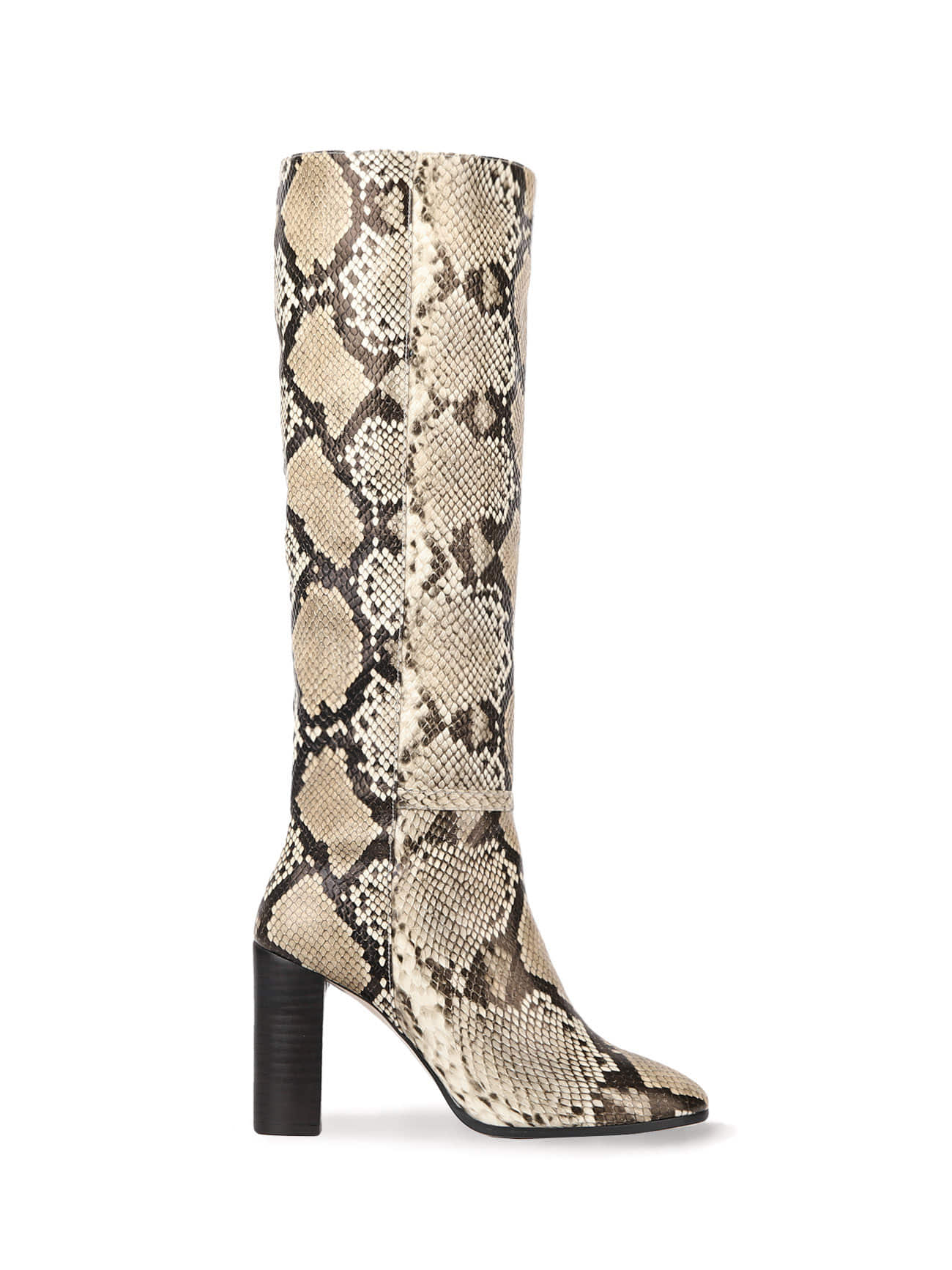 KATE LEATHER KNEE BOOTS - GRAY PYTHON