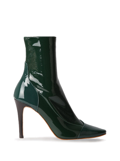 CAROLINE ANKLE BOOTS - HOLLY GREEN PATENT