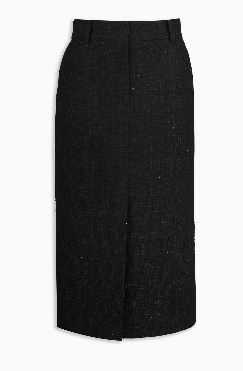 HIGH QUALITY LINE - Mignon Black Sequin Tweed Skirt (Fabric by BALLI, Made in ITALY)