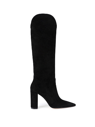 THE LINE SLOUCHY KNEE HIGH BOOTS - BLACK SUEDE