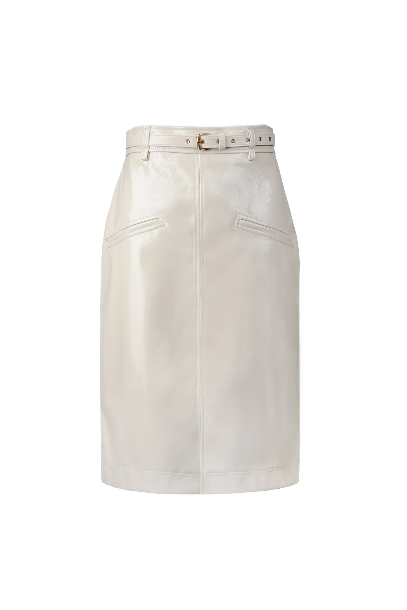 HIGH QUALITY LINE - BELTED SKIRT (IVORY) (당일출고)