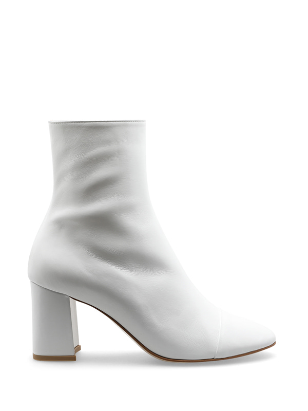 CARINE ROUND TOE ANKLE BOOTS - WHITE