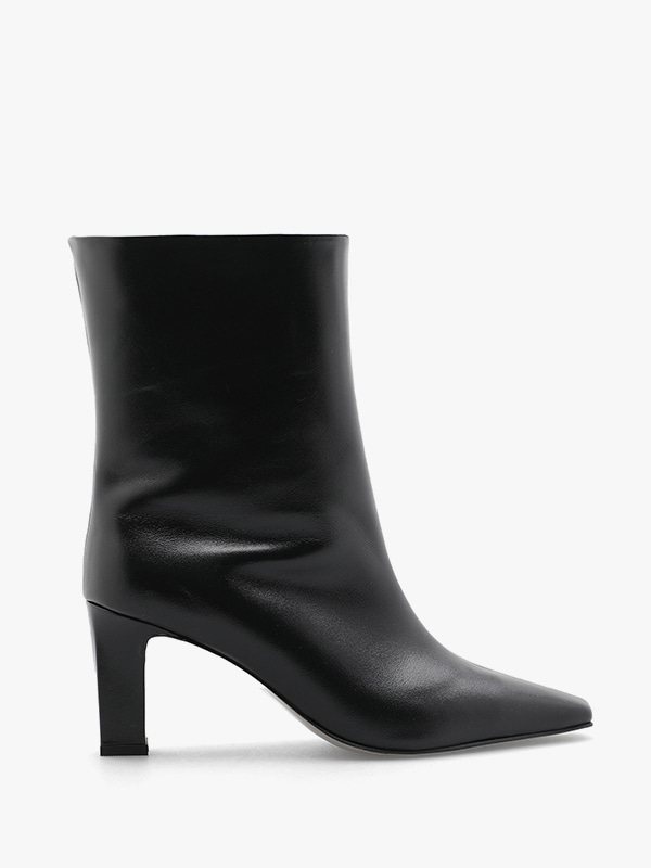 DYLAN LEATHER ANKLE BOOTS - BLACK (7CM)