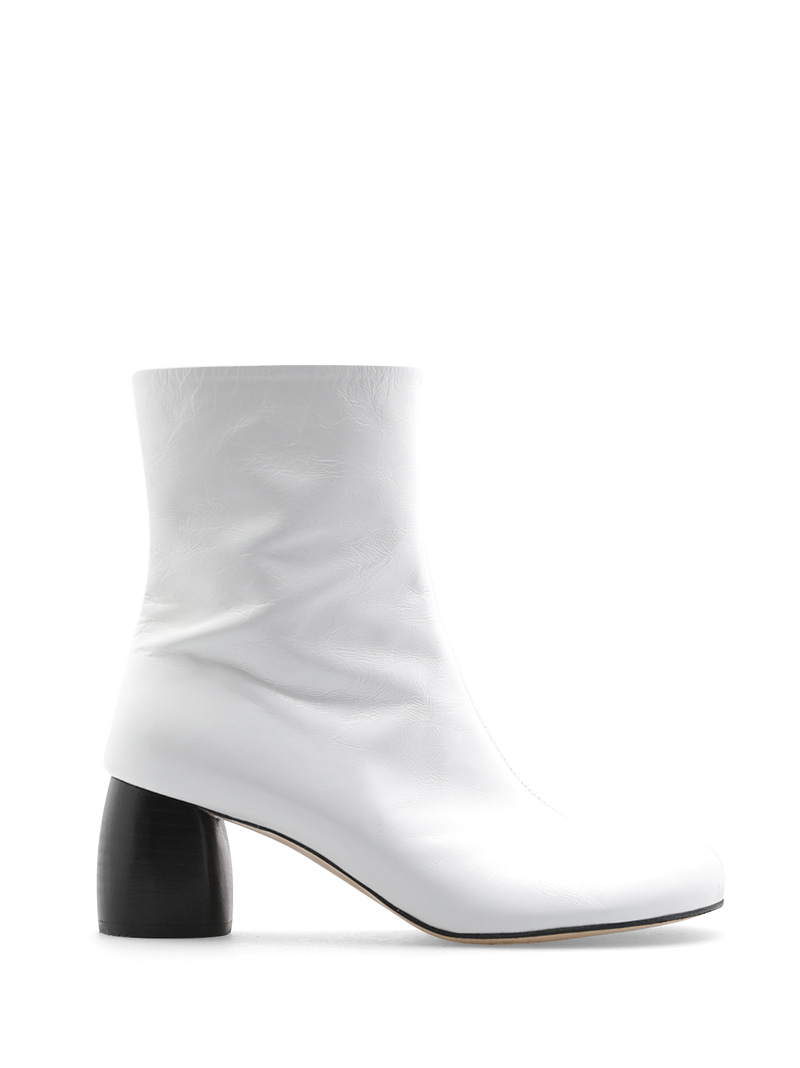 MURPHY LEATHER ANKLE BOOTS - WHITE (6CM)