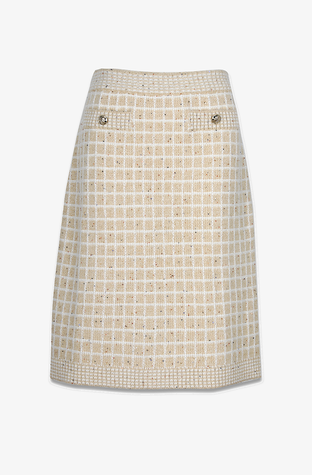 HIGH QUALITY LINE - MYEYEKO 23 EARLY SPRING / BARRIE SEQUIN TWEED KNIT SKIRT (GOLD)