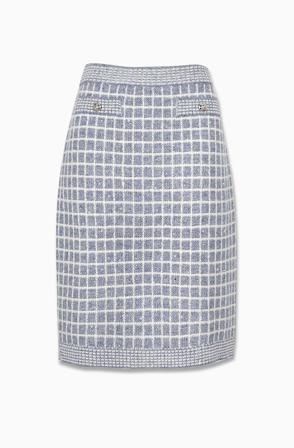 HIGH QUALITY LINE - MYEYEKO 23 EARLY SPRING / BARRIE SEQUIN TWEED KNIT SKIRT (POWDER BLUE)