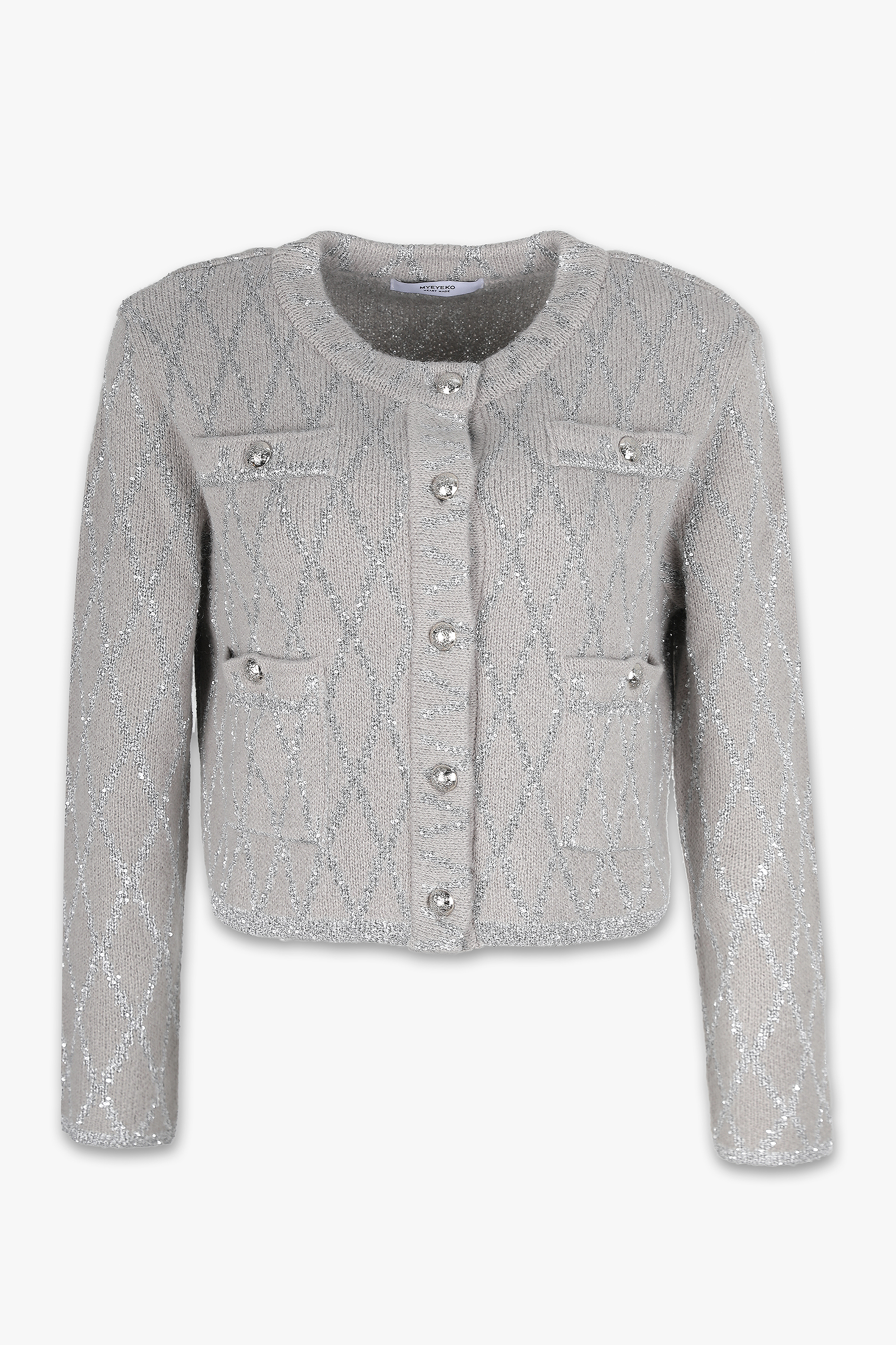 HIGH QUALITY LINE - MYEYEKO 23 SPRING COLLECTION / SEQUIN DIA KNIT JACKET (GRAY)