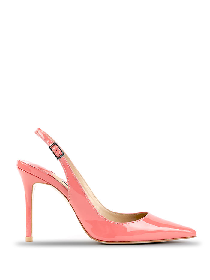 VEVERS SLINGBACK - CORAL PINK PATENT