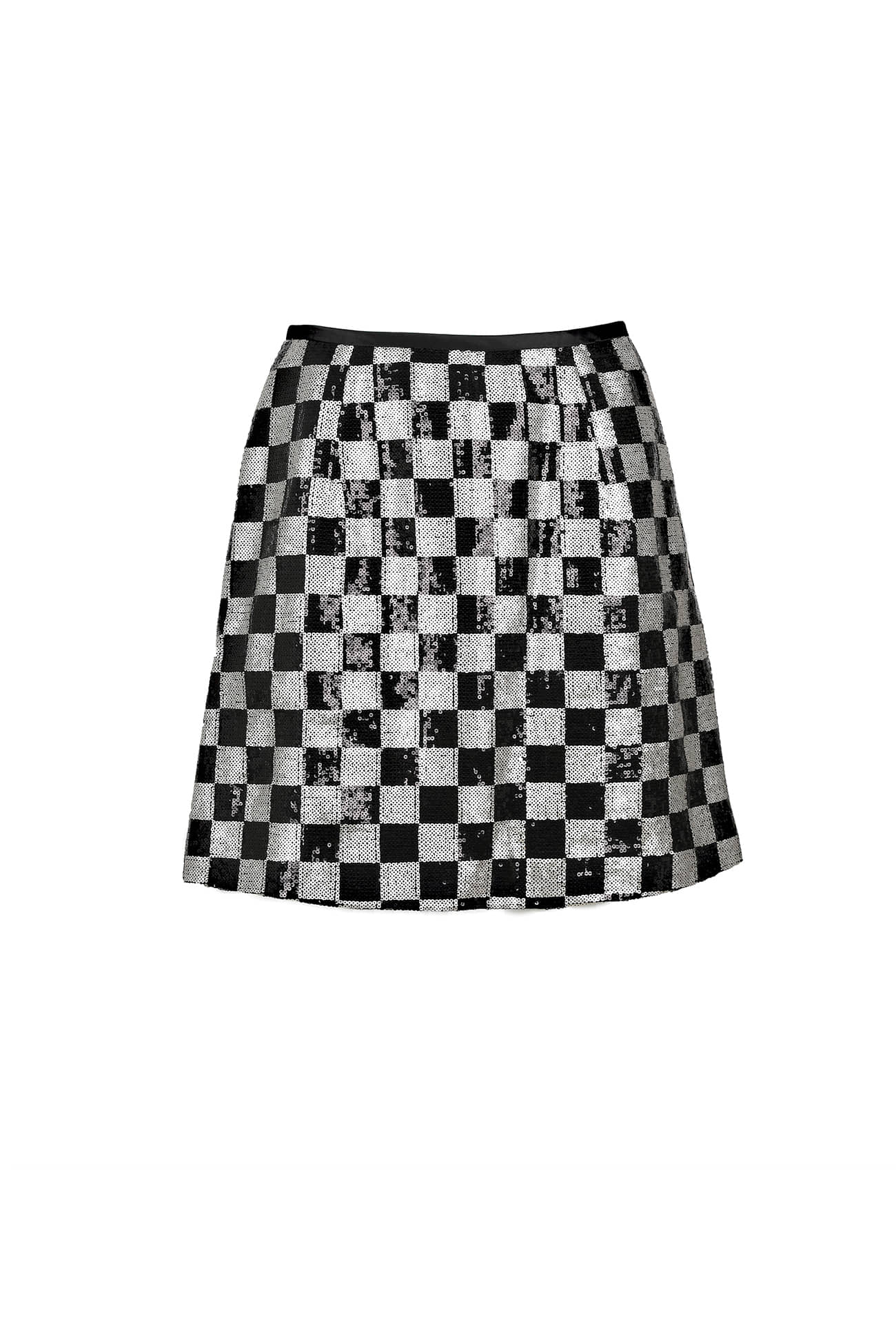 HIGH QUALITY LINE - Chessboard Sequin Mini Skirts
