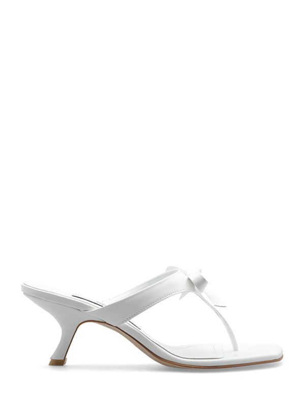 LOULOU BOW MULES - WHITE