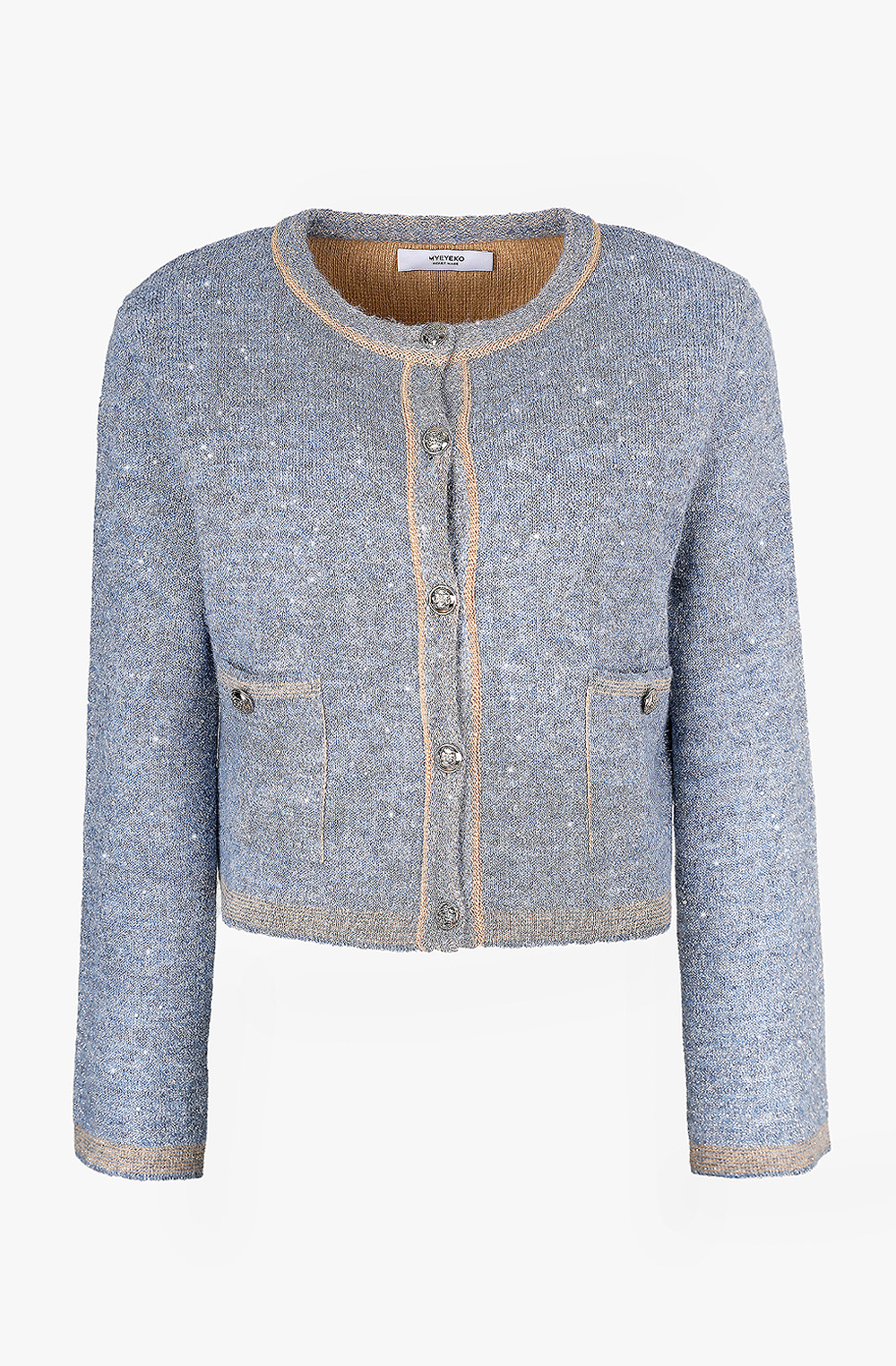HIGH QUALITY LINE - Sequin Embellished Knit Jacket (POWDER BLUE) 2차 예약 오더