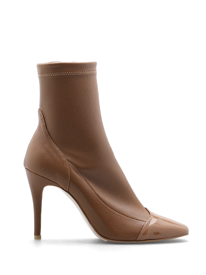 CAROLINE LEATHER ANKLE BOOTS - RUSSET BROWN