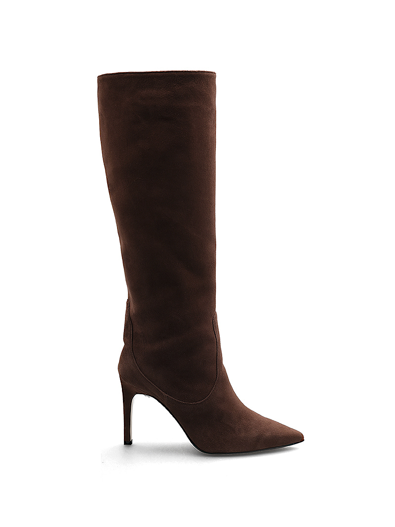 DIANE POINTED-TOE SUEDE BOOTS (CHOCO BROWN)