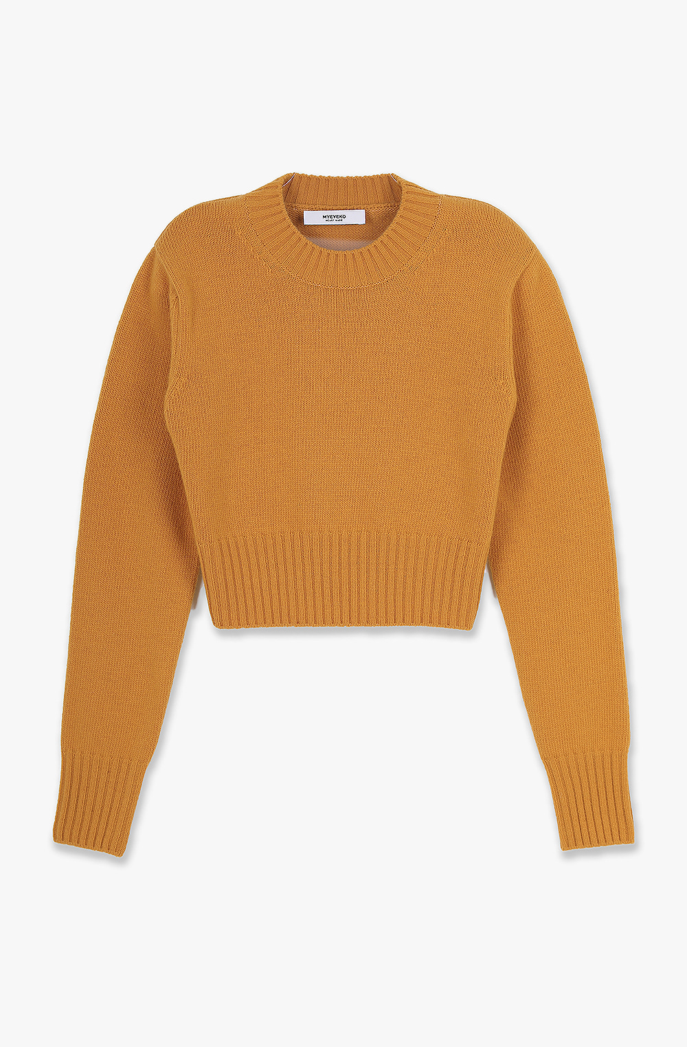 HIGH QUALITY LINE - ESSENTIAL / ROW Extra Fine Wool Round Neck KNIT (TANGERINE)
