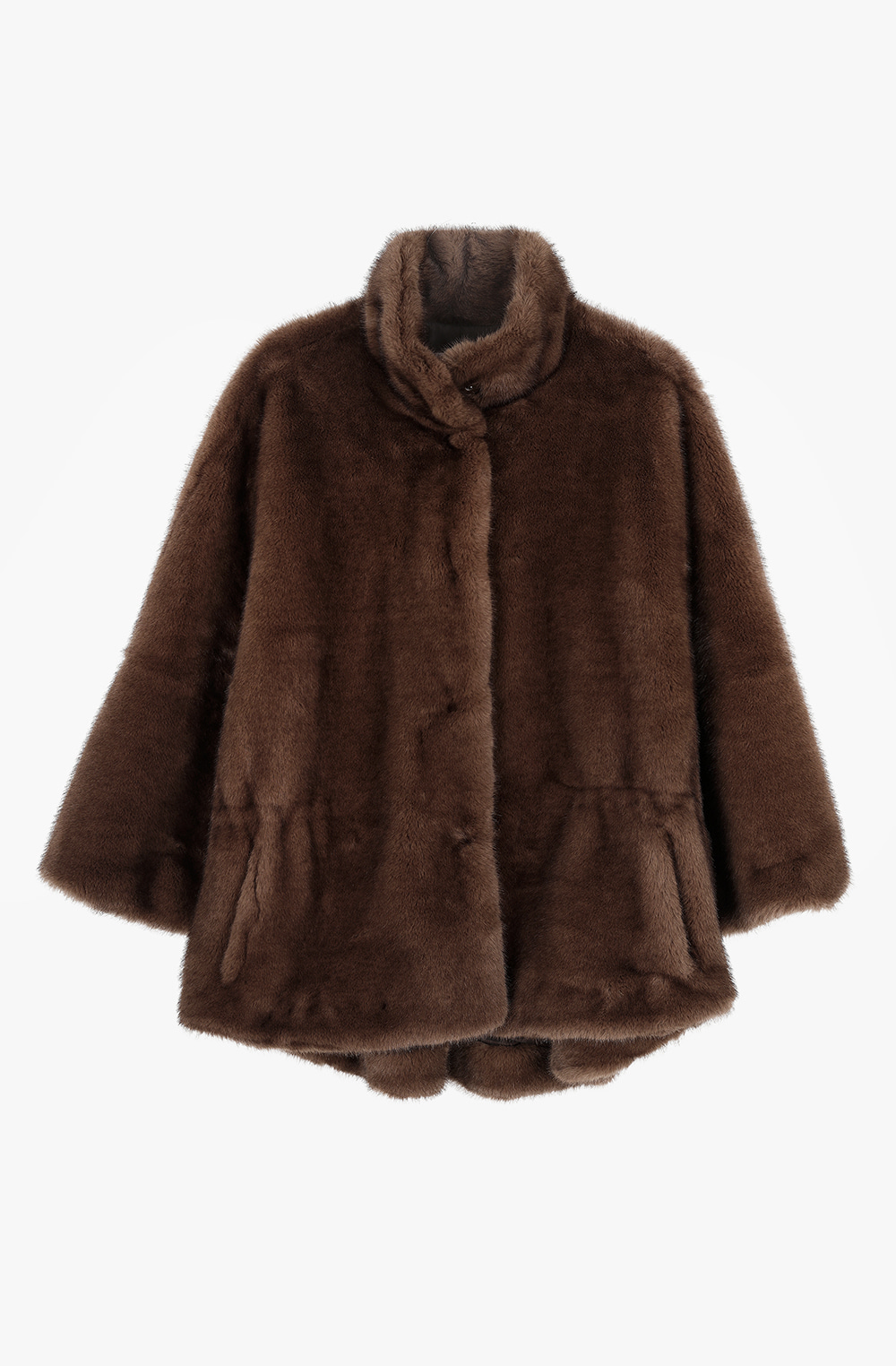 HIGH QUALITY LINE - FAUX FUR MINK BOMBER JACKET (MAHOGANY) Exclusive for Myeyeko