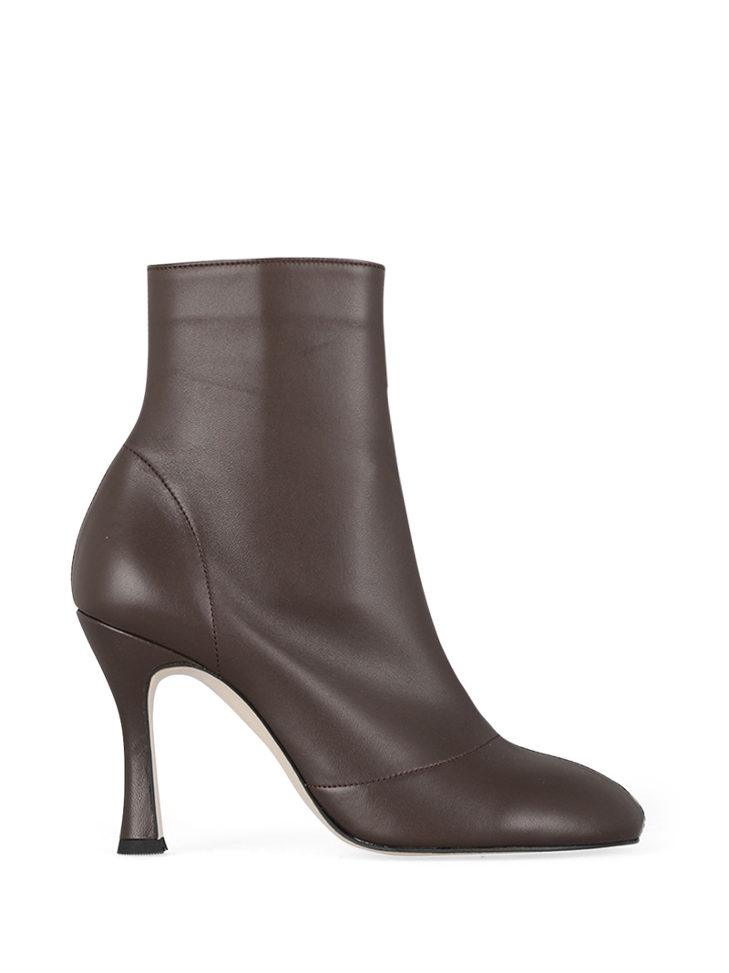 DERBY LEATHER ANKLE BOOTS - DARK BROWN