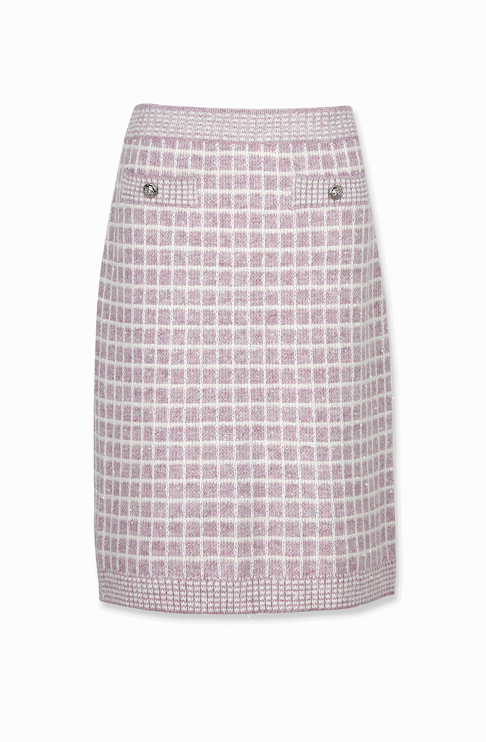 HIGH QUALITY LINE - MYEYEKO 23 EARLY SPRING / BARRIE SEQUIN TWEED KNIT SKIRT (LAVENDER PINK)