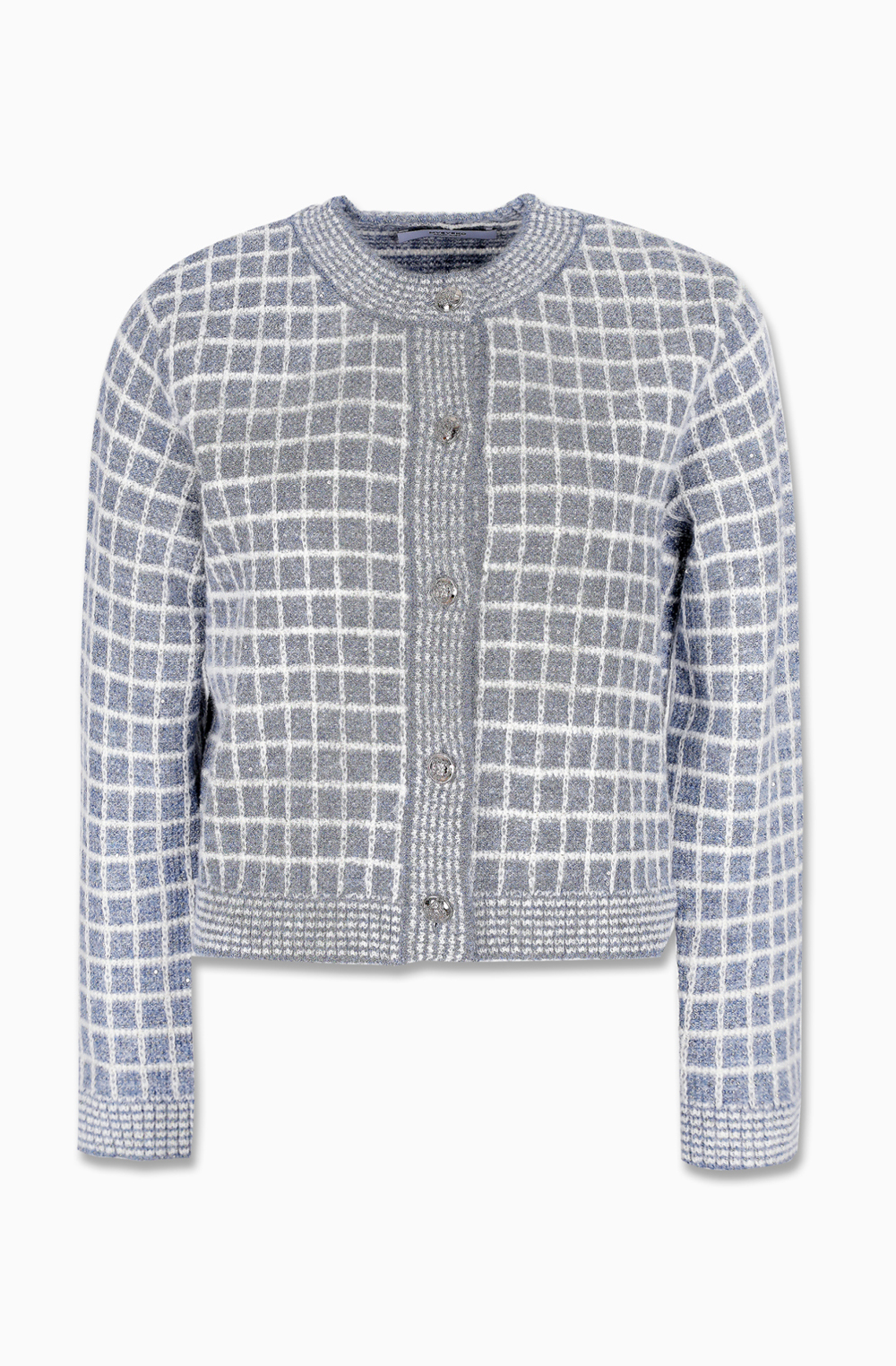 HIGH QUALITY LINE - BARRIE SEQUIN TWEED KNIT CARDIGAN (POWDER BLUE)