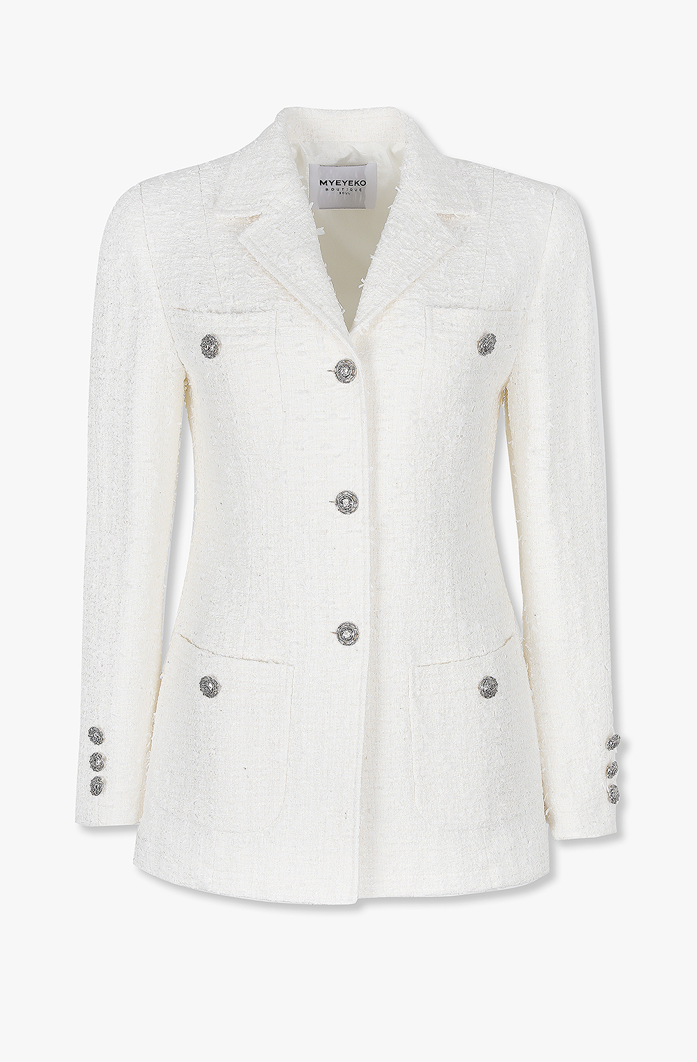 HIGH QUALITY LINE - MYEYEKO 23 EARLY SPRING / IVORY TWEED JACKET (Fabric by, Made in JAPAN)