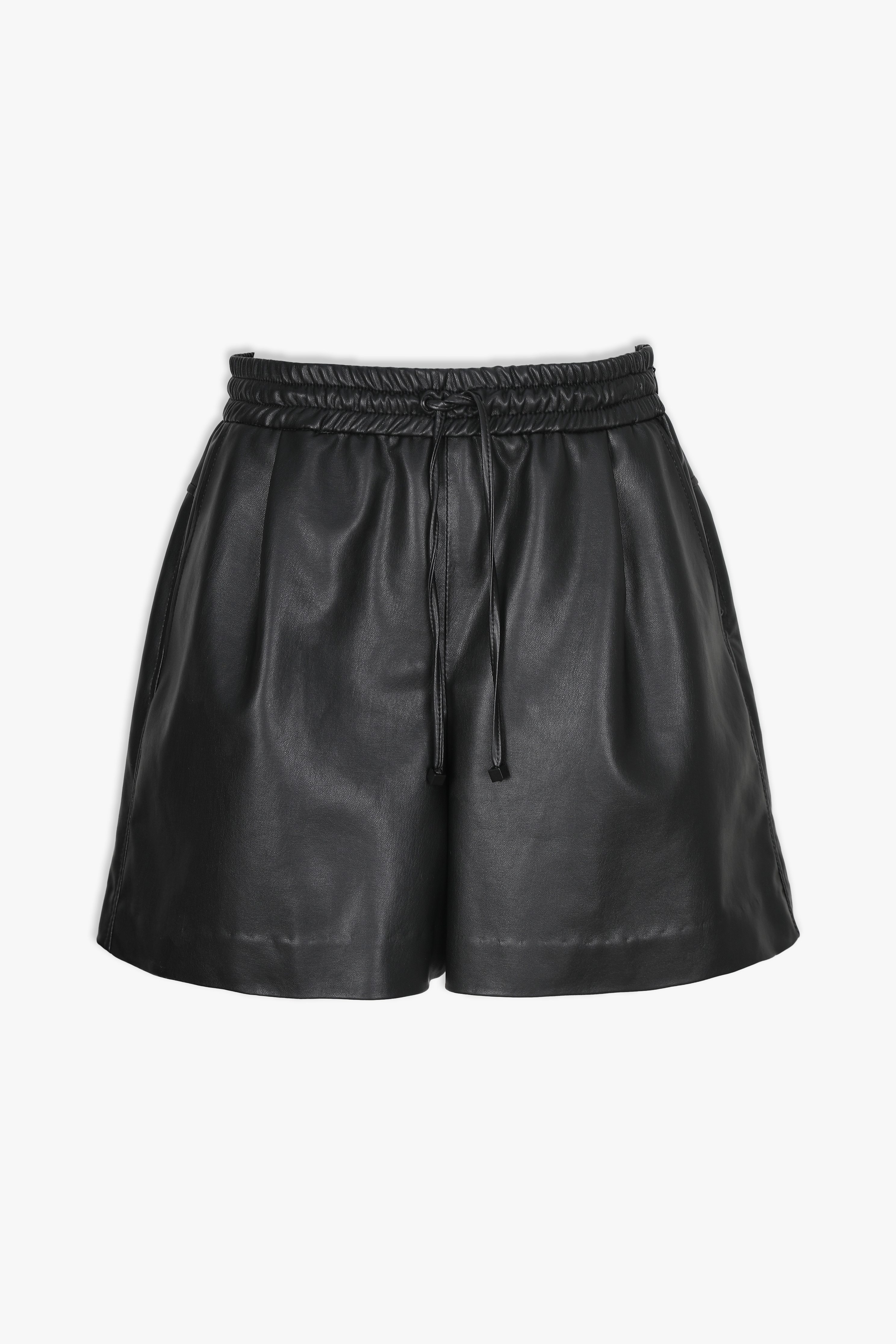 HIGH QUALITY LINE - FAUX-LEATHER WIDE SHORTS