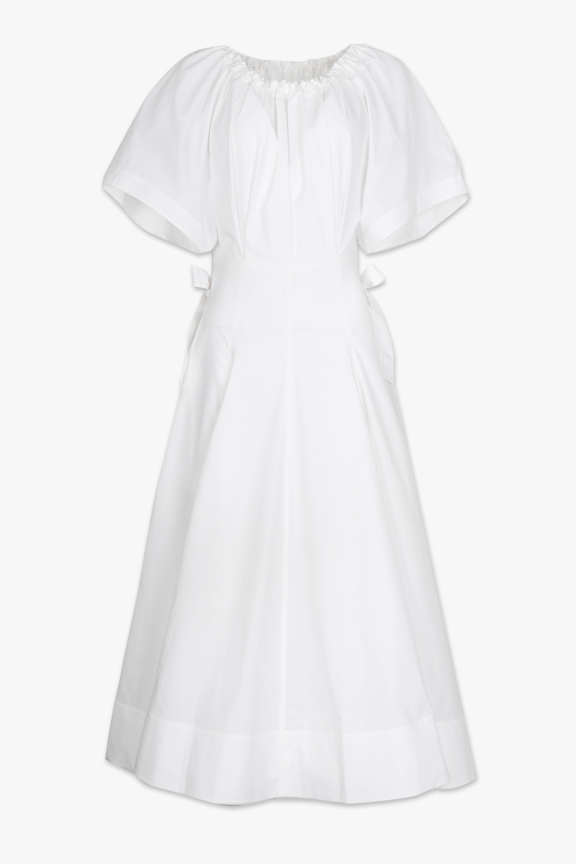 HIGH QUALITY LINE - MYEYEKO 23 SUMMER COLLECTION / VENICE RUCHED MIDI DRESS (WHITE)