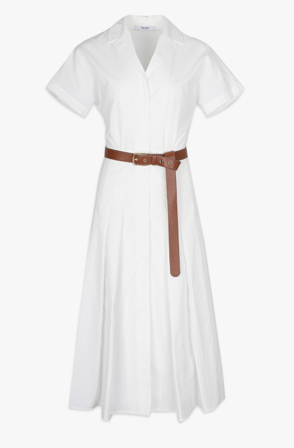 HIGH QUALITY LINE - MYEYEKO 23 SUMMER COLLECTION / CAPRI BELTED SHIRT DRESS (WHITE)