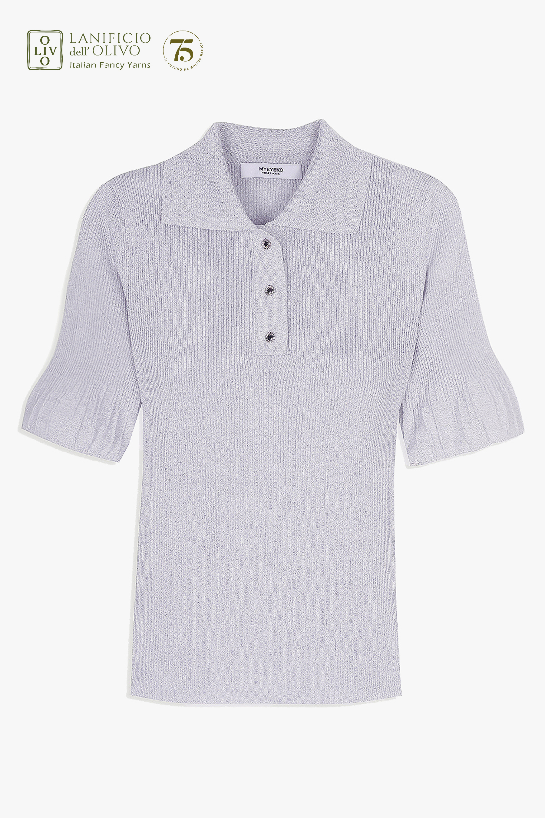 HIGH QUALITY LINE - LUNAR COLLAR METAL KNIT (Lanificio dell&#039;Olivo from ITALY) LAVENDER