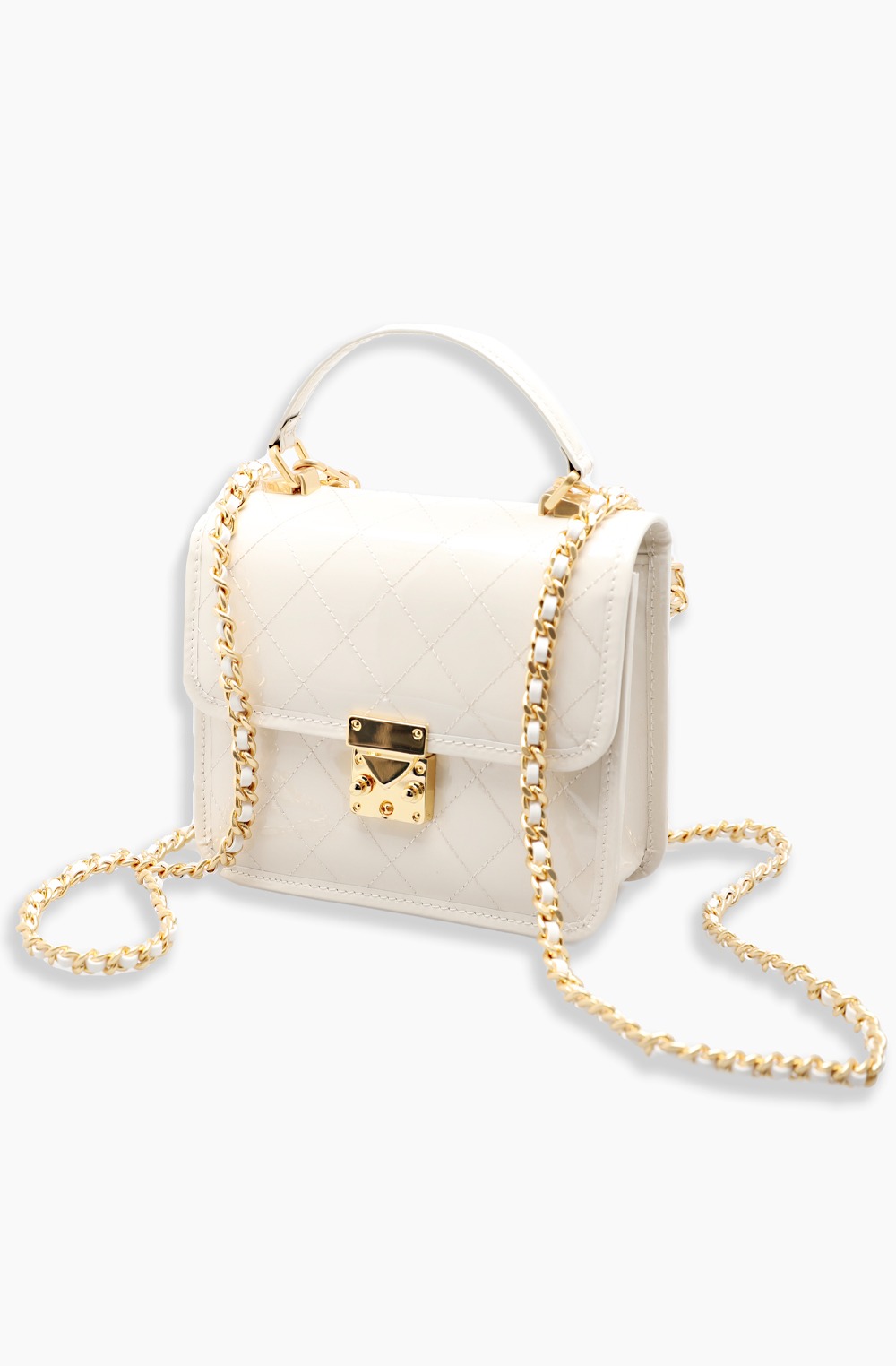 Myeyeko Exclusive Line - SOPHIA BAG (Leather by, FAEDA MADE IN ITALY) Ivory&amp;Gold