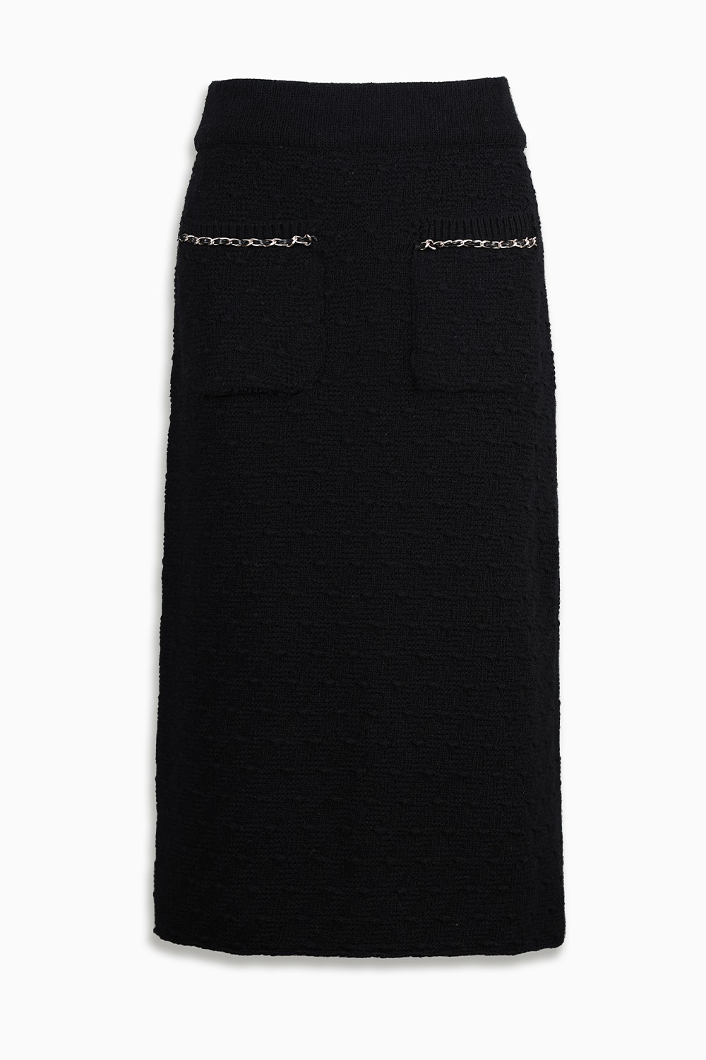 HIGH QUALITY LINE - Olivia Chain Knit Midi Skirt (BLACK)