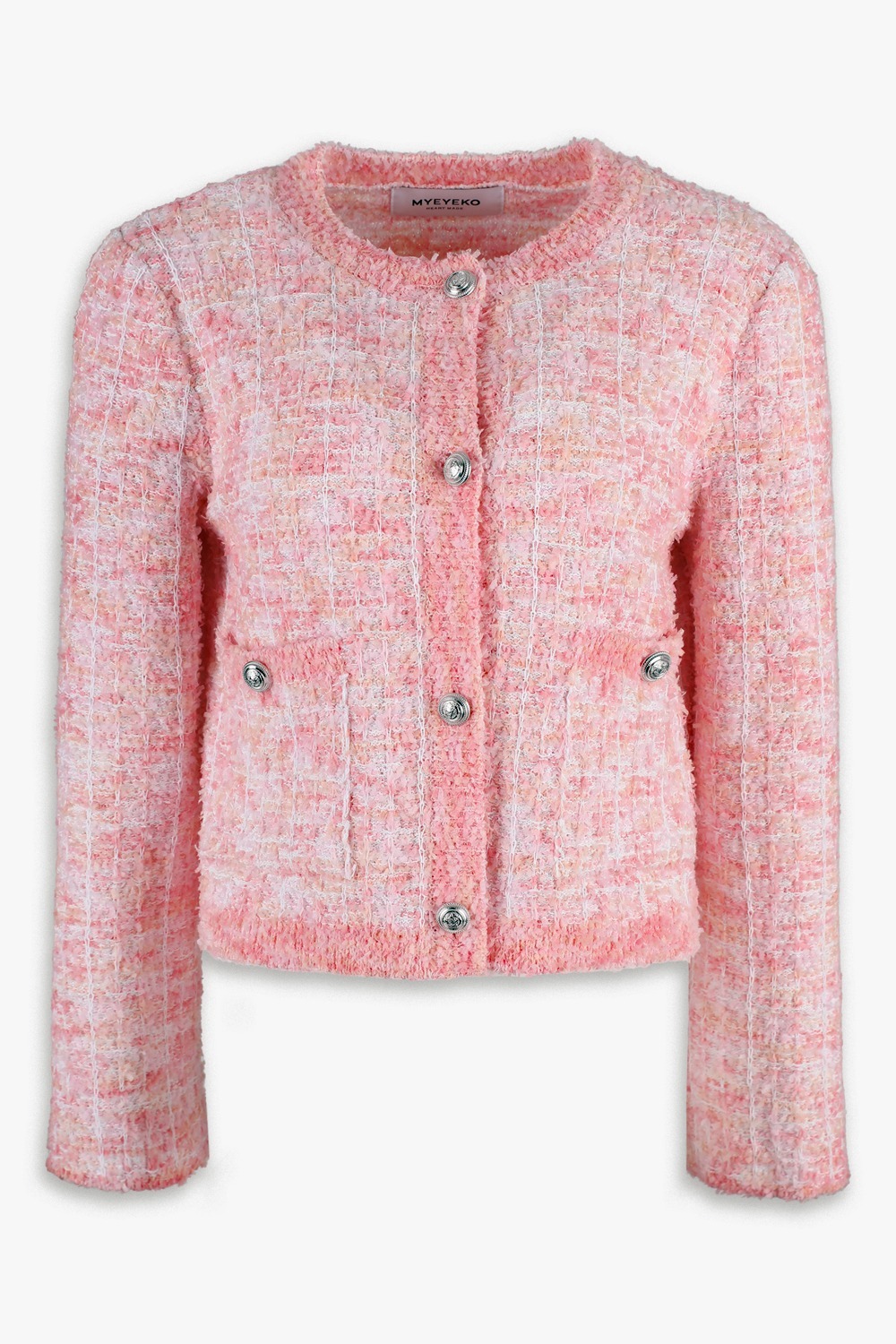 3RD / HIGH QUALITY LINE - PINK BLOSSOM Tweed Knit Jacket (Exclusive for Myeyeko)