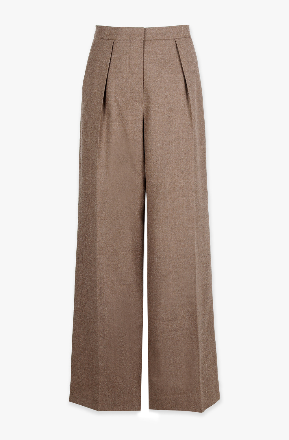 HIGH QUALITY LINE - WIDE STRAIGHT TROUSERS (MOCHA BROWN)