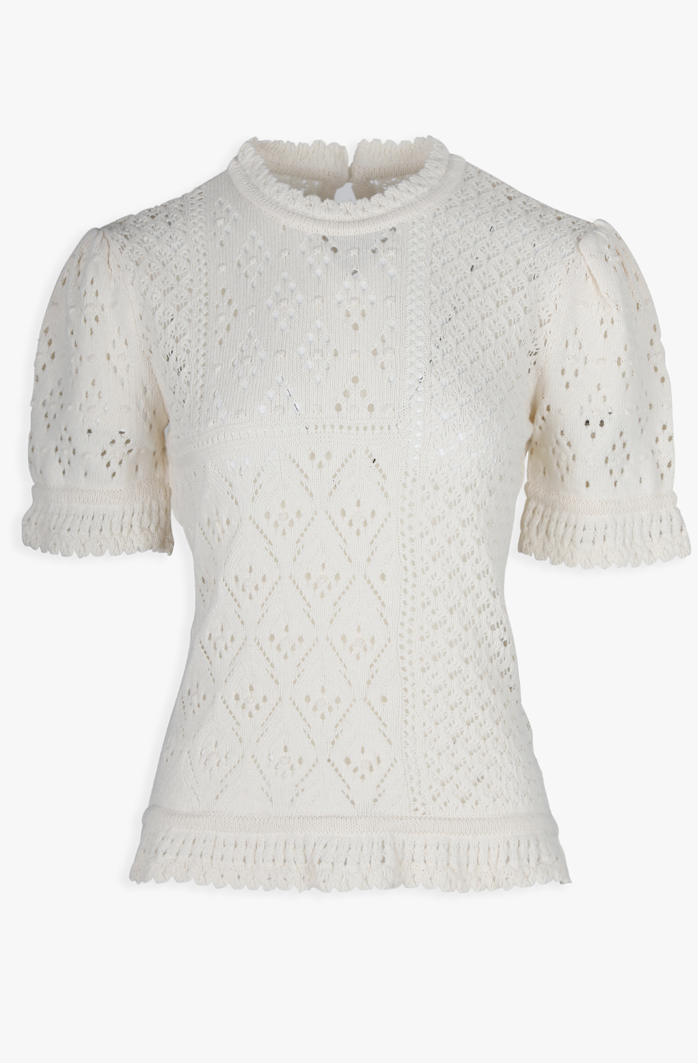 HIGH QUALITY LINE - GISELLE CROCHET FRILL KNIT (IVORY)