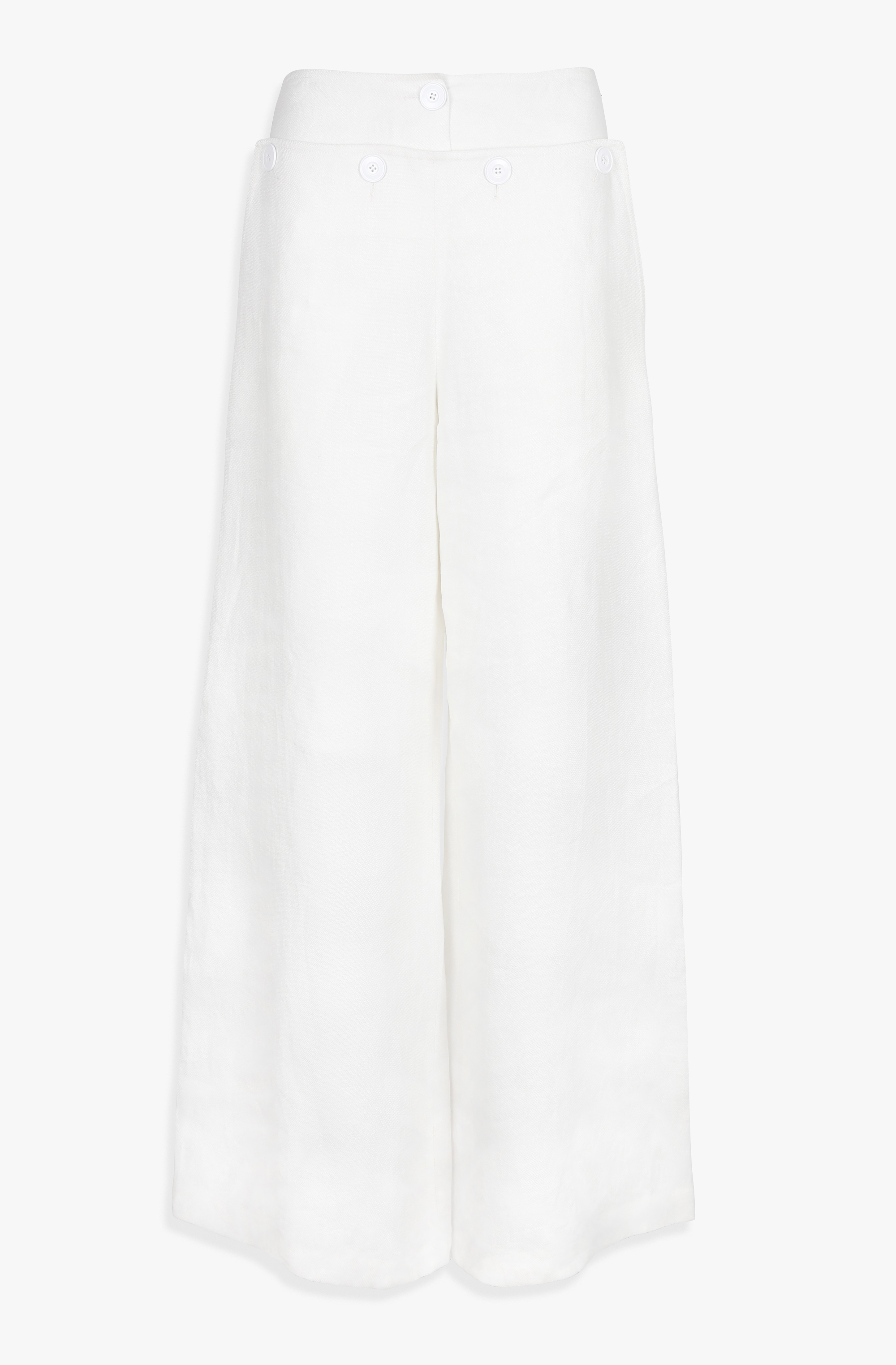HIGH QUALITY LINE - POSITANO LINEN WIDE TROUSERS (WHITE)