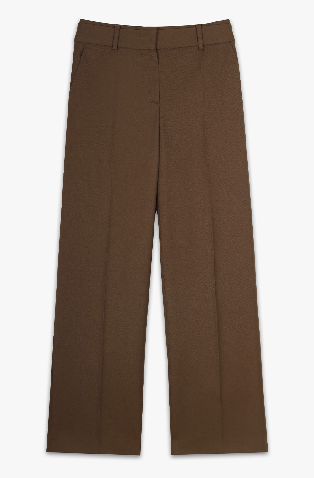 HIGH QUALITY LINE - Leaton Wool Wide-leg Trousers (BROWN)